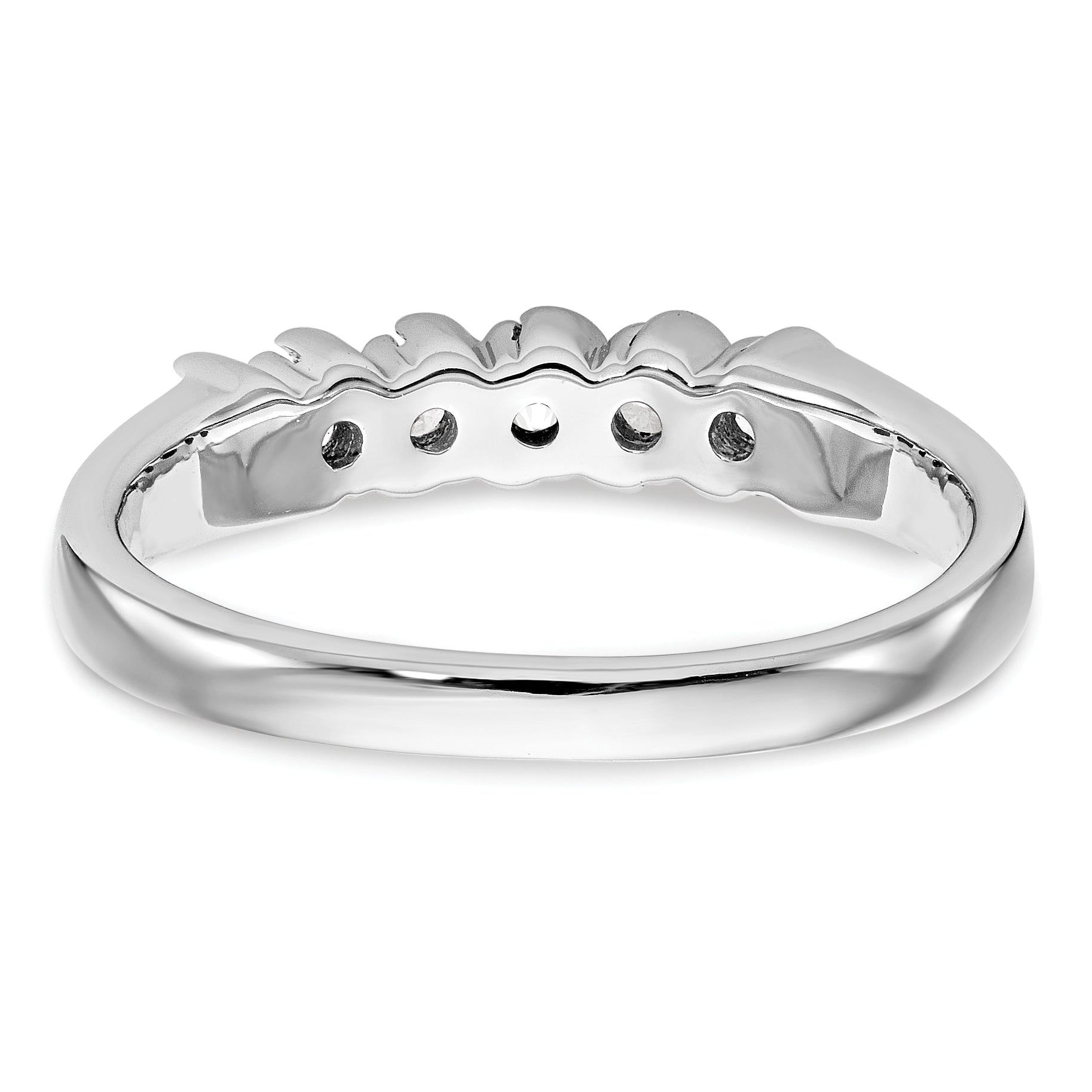 14K White Gold 5-Stone Prong-set (Holds 5-2.2mm Round) Diamond Band Mounting (No Stone Included)