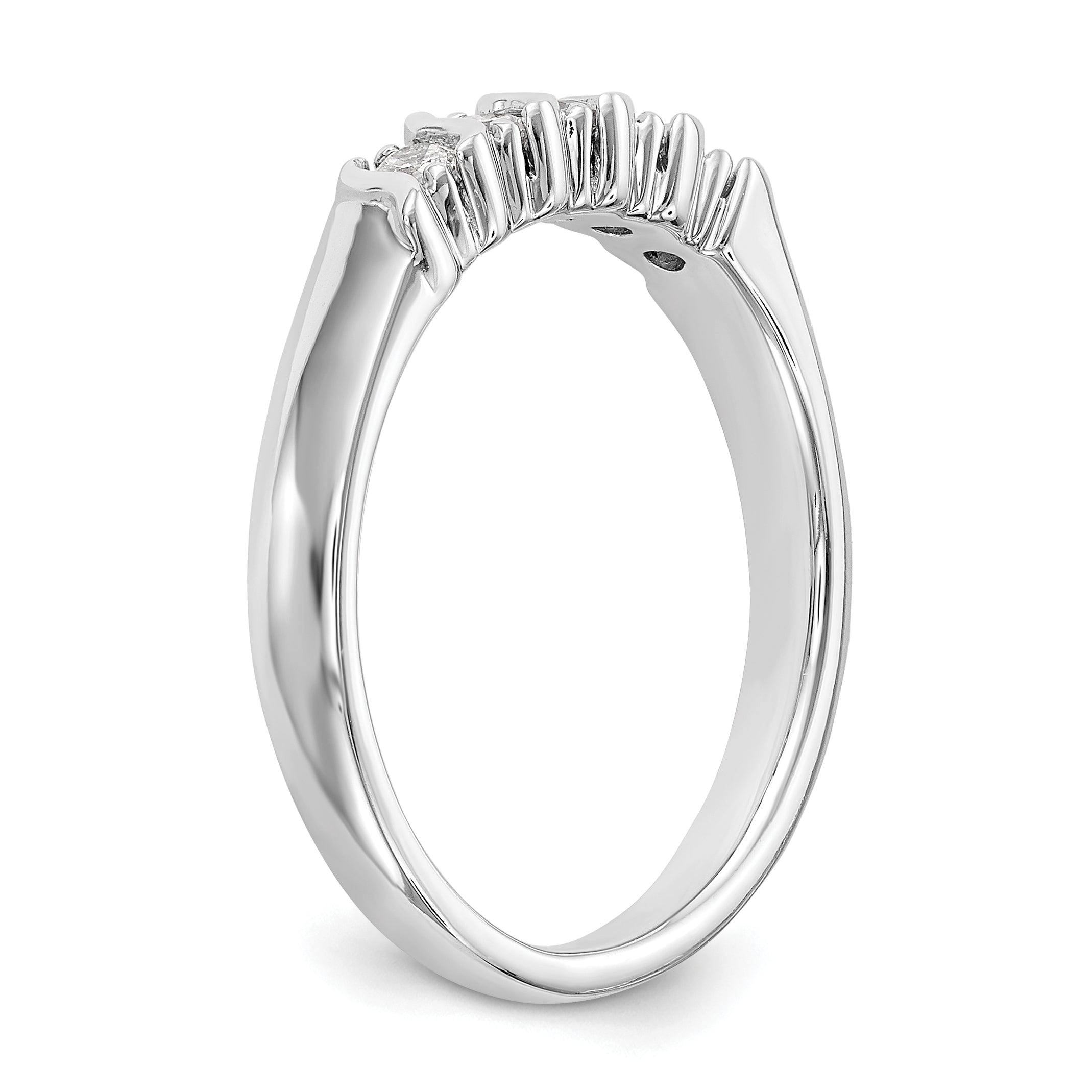 14K White Gold 5-Stone Prong-set (Holds 5-2.2mm Round) Diamond Band Mounting (No Stone Included)