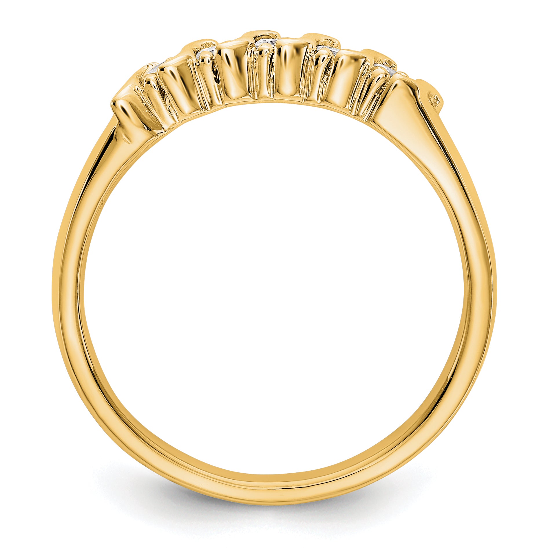 14K Yellow Gold 5-Stone Prong-set (Holds 5-2.2mm Round) Diamond Band Mounting (No Stone Included)