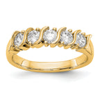 14K Yellow Gold 5-Stone Prong-set (Holds 5-3.4mm Round) Diamond Band Mounting (No Stone Included)