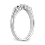 14k White Gold 1/10 carat Diamond and Ruby Complete Band