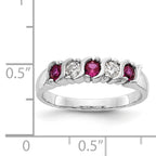 14k White Gold 1/5 carat Diamond and Ruby Complete Band