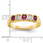 14k Yellow Gold 1/5 carat Diamond and Ruby Complete Band
