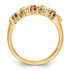 14k Yellow Gold 1/3 carat Diamond and Ruby Complete Band