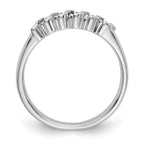 14k White Gold 1/10 carat Diamond and Blue Sapphire Complete Band