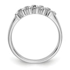 14k White Gold 1/10 carat Diamond and Blue Sapphire Complete Band