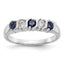 14k White Gold 1/5 carat Diamond and Blue Sapphire Complete Band