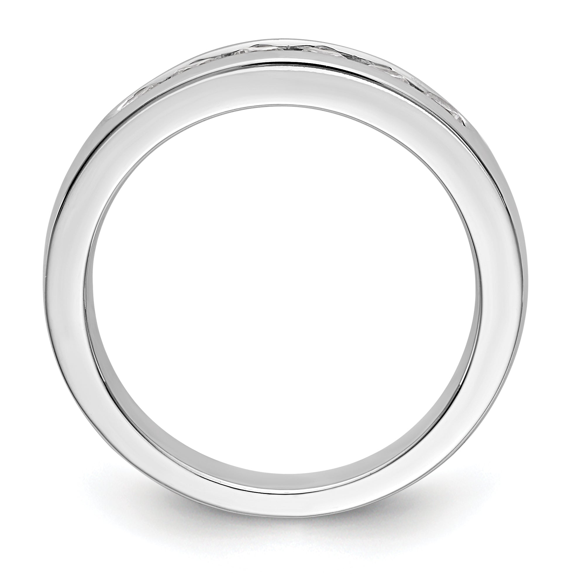14K White Gold 6-Stone 1/2 carat VS Round Diamond Complete Channel Band Secondary image