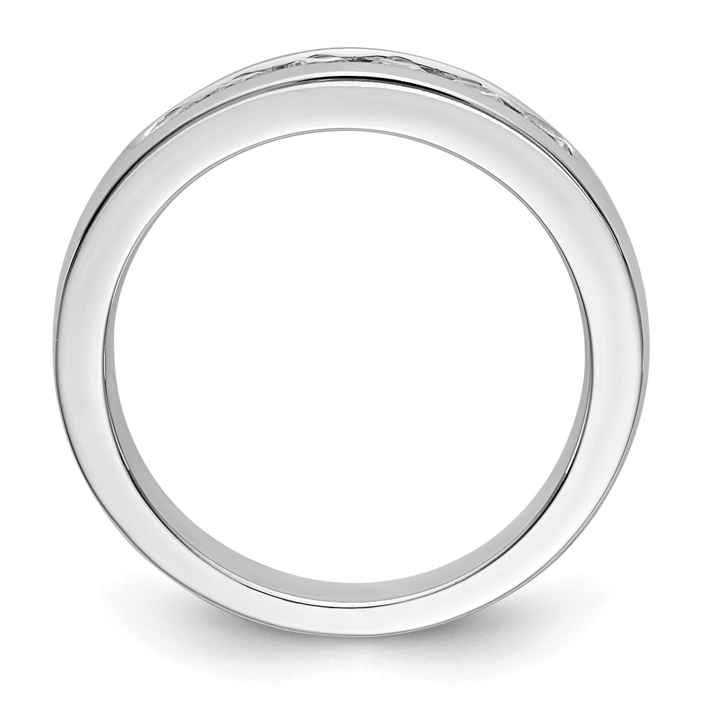 14K White Gold 6-Stone 1/2 carat VS Round Diamond Complete Channel Band