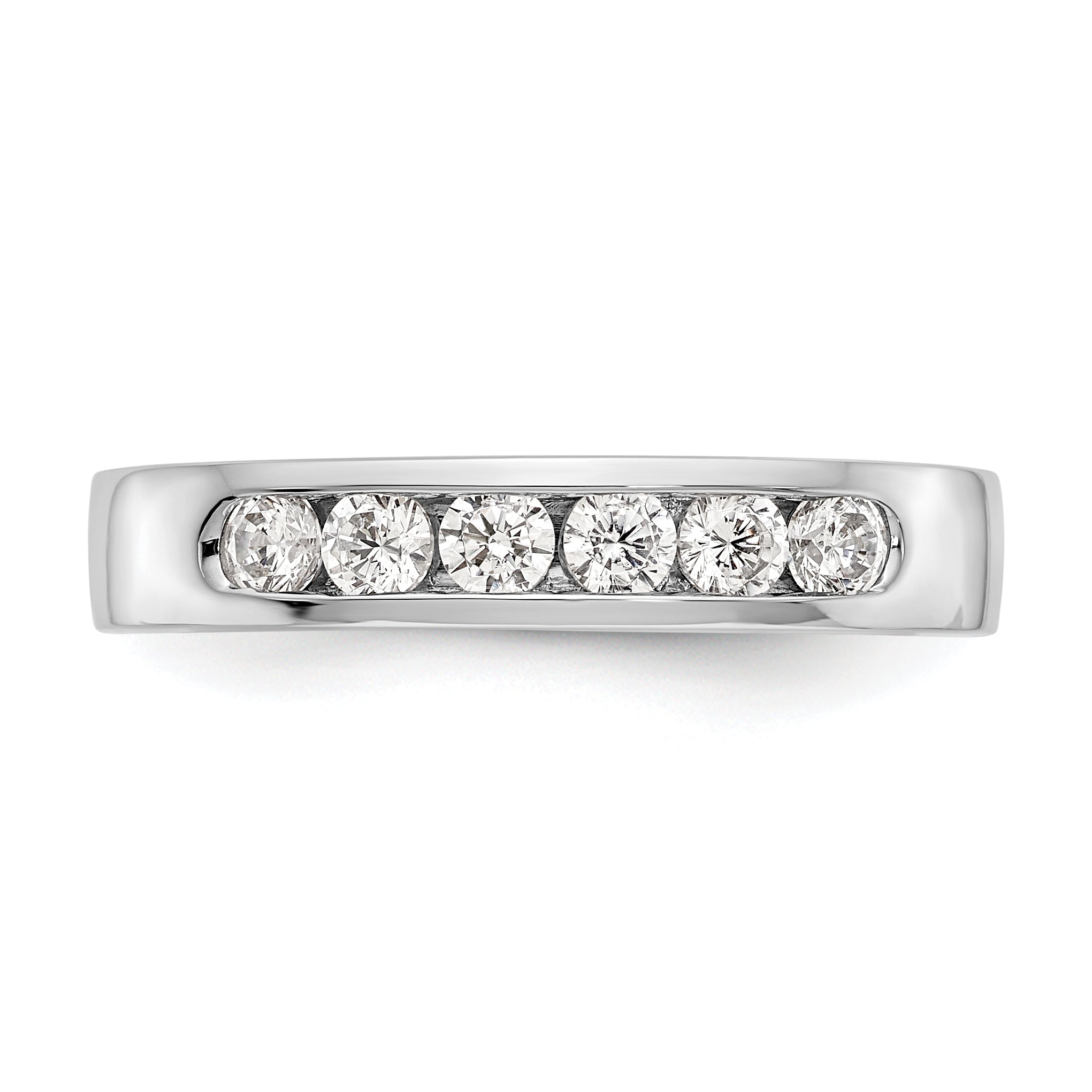 14K White Gold 6-Stone 1/2 carat VS Round Diamond Complete Channel Band