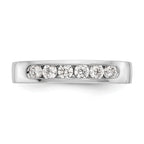 14K White Gold 6-Stone 1/2 carat VS Round Diamond Complete Channel Band