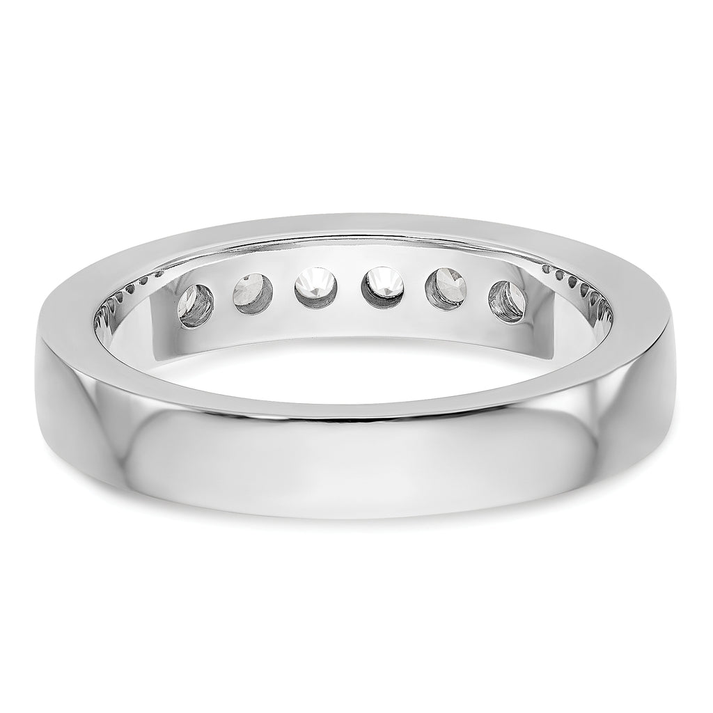 14K White Gold 6-Stone 1/2 carat VS Round Diamond Complete Channel Band