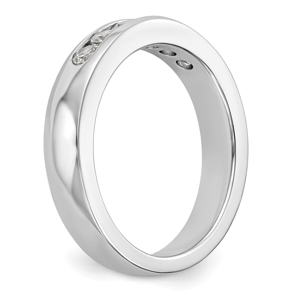 14K White Gold 6-Stone 1/2 carat VS Round Diamond Complete Channel Band