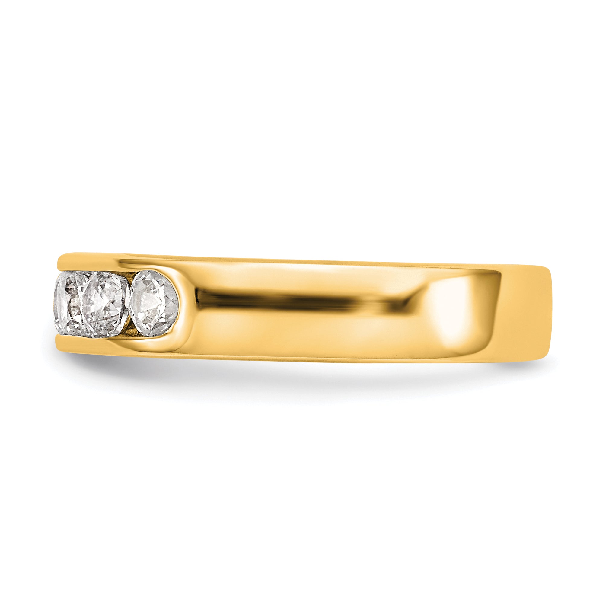 14k Yellow Gold 6-Stone (Holds 6-3.1mm Round) Channel Band Mounting (No Stone Included) (Closed)