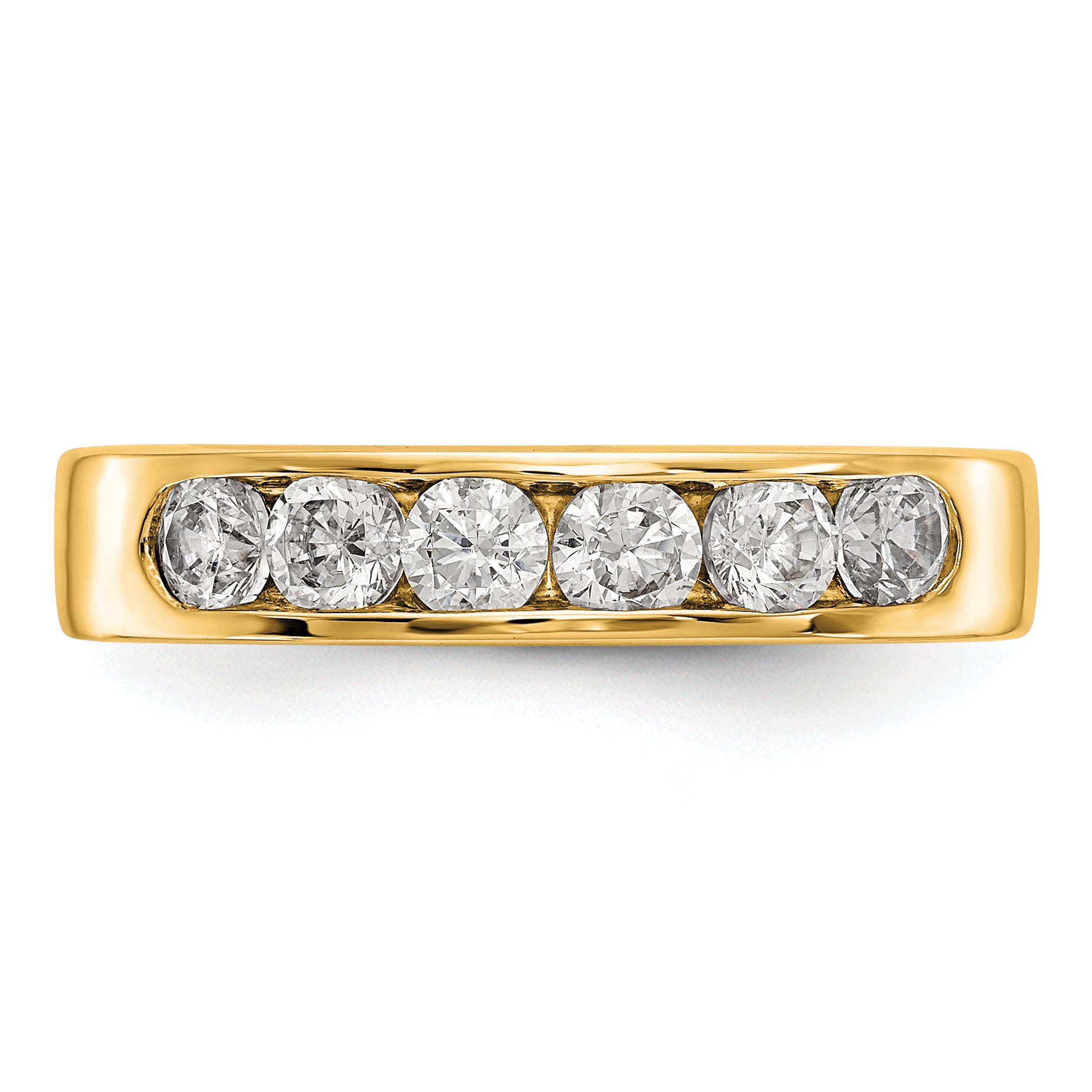 14k Yellow Gold 6-Stone (Holds 6-3.1mm Round) Channel Band Mounting (No Stone Included) (Closed)