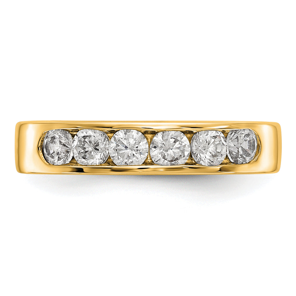 14k Yellow Gold 6-Stone (Holds 6-3.1mm Round) Channel Band Mounting (No Stone Included) (Closed)