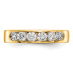 14k Yellow Gold 6-Stone (Holds 6-3.1mm Round) Channel Band Mounting (No Stone Included) (Closed)