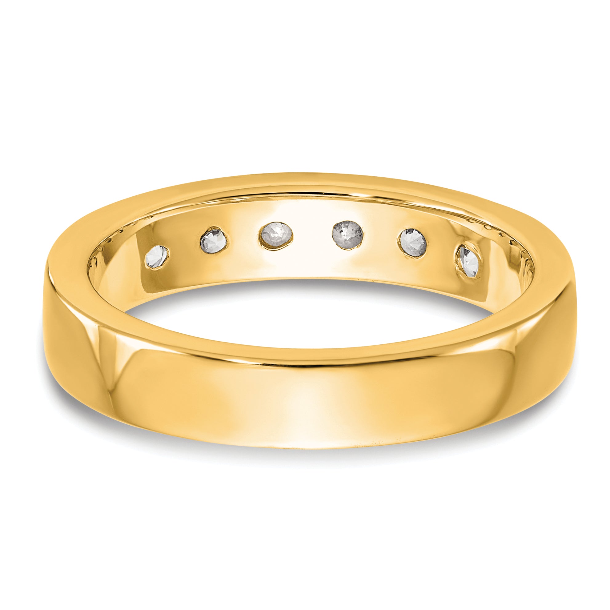14k Yellow Gold 6-Stone (Holds 6-3.1mm Round) Channel Band Mounting (No Stone Included) (Closed)