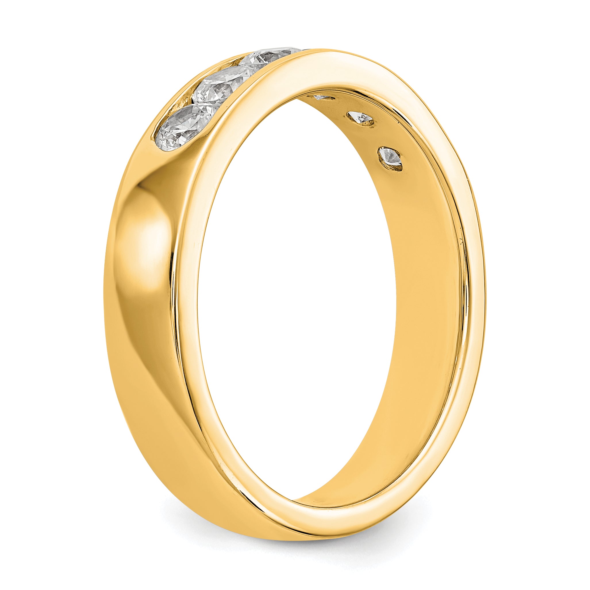 14k Yellow Gold 6-Stone (Holds 6-3.1mm Round) Channel Band Mounting (No Stone Included) (Closed)