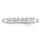 14K White Gold 7-Stone Shared Prong (Holds 7-2.3mm Princess) Diamond Band Mounting (No Stone Included)