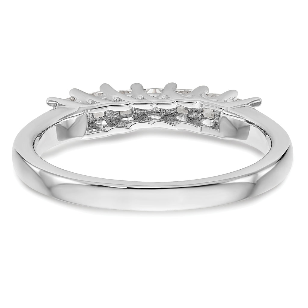 14K White Gold 7-Stone Shared Prong (Holds 7-2.3mm Princess) Diamond Band Mounting (No Stone Included)