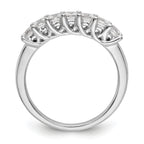 14K White Gold 7-Stone Shared Prong (Holds 7-2.8mm Princess) Diamond Band Mounting (No Stone Included)