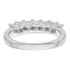 14K White Gold 7-Stone Shared Prong (Holds 7-2.8mm Princess) Diamond Band Mounting (No Stone Included)