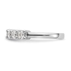 14K White Gold 7-Stone Shared Prong (Holds 7-3.3mm Round) Diamond Band Mounting (No Stone Included)