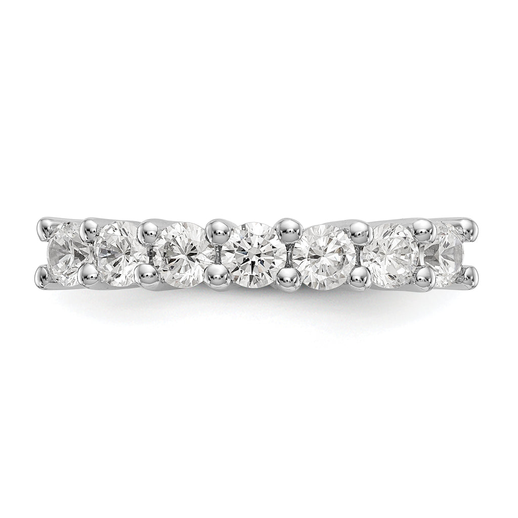 14K White Gold 7-Stone Shared Prong (Holds 7-3.3mm Round) Diamond Band Mounting (No Stone Included)