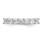14K White Gold 7-Stone Shared Prong (Holds 7-3.3mm Round) Diamond Band Mounting (No Stone Included)