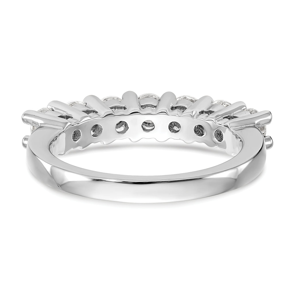 14K White Gold 7-Stone Shared Prong (Holds 7-3.3mm Round) Diamond Band Mounting (No Stone Included)