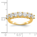 14K Yellow Gold 7-Stone Shared Prong (Holds 7-3.7mm Round) Diamond Band Mounting (No Stone Included)