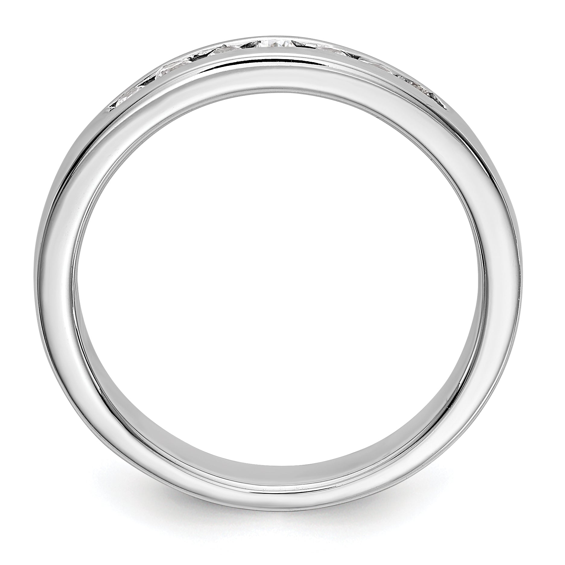 Platinum 7-Stone (Holds 7-1.9mm Round) Channel Band Mounting (No Stone Included)