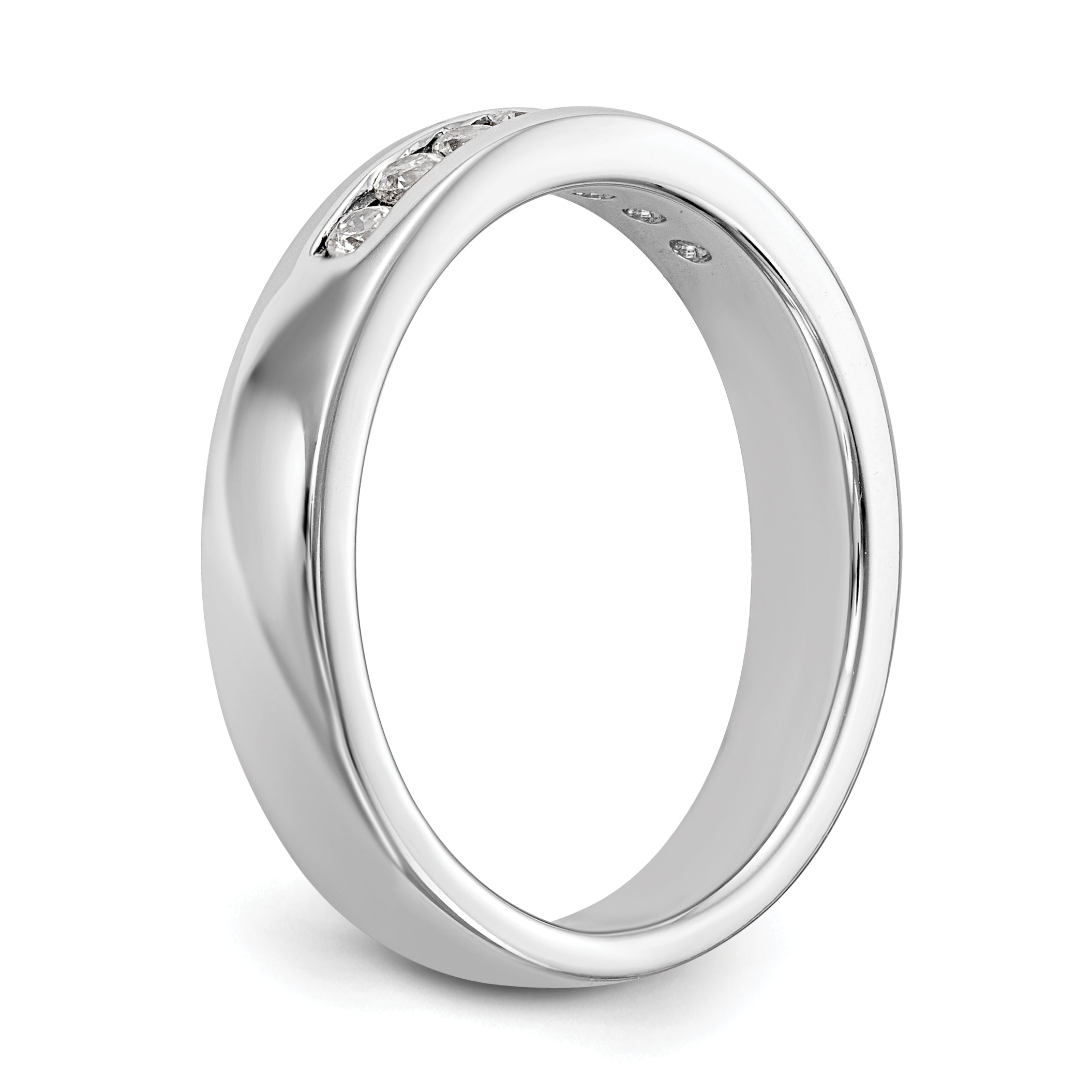 Platinum 7-Stone (Holds 7-1.9mm Round) Channel Band Mounting (No Stone Included)