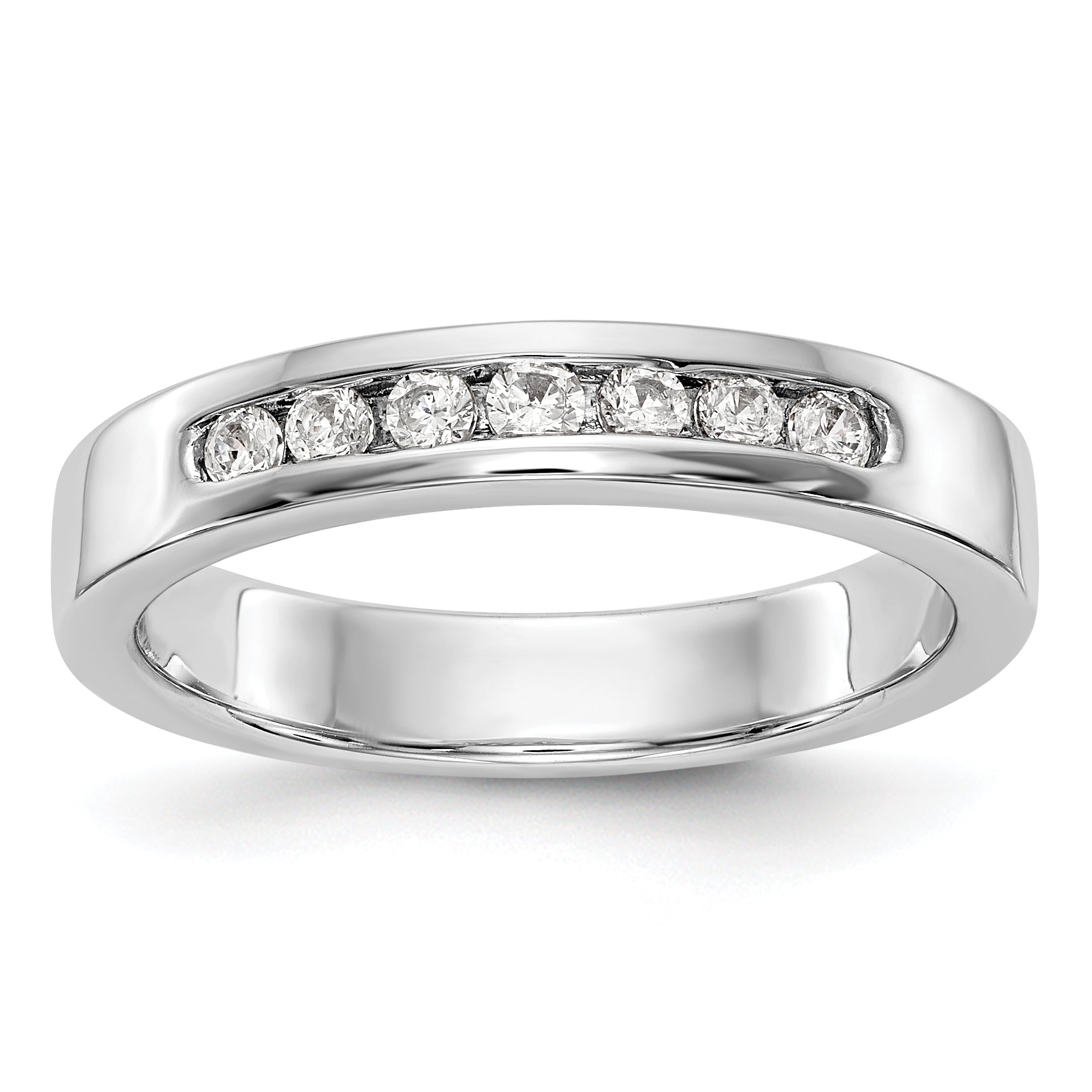 Platinum 7-Stone (Holds 7-1.9mm Round) Channel Band Mounting (No Stone Included)