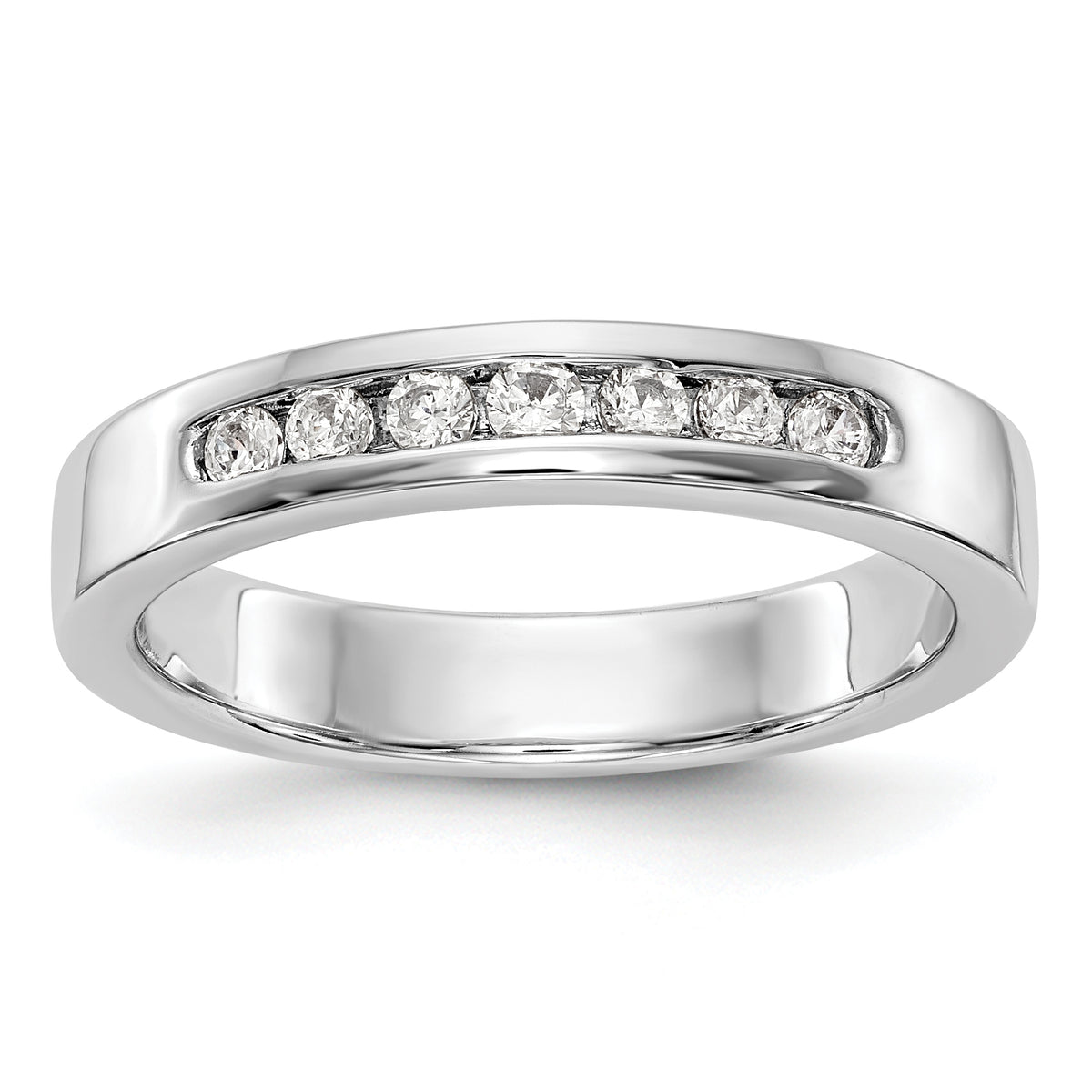 Platinum 7-Stone (Holds 7-1.9mm Round) Channel Band Mounting (No Stone Included)