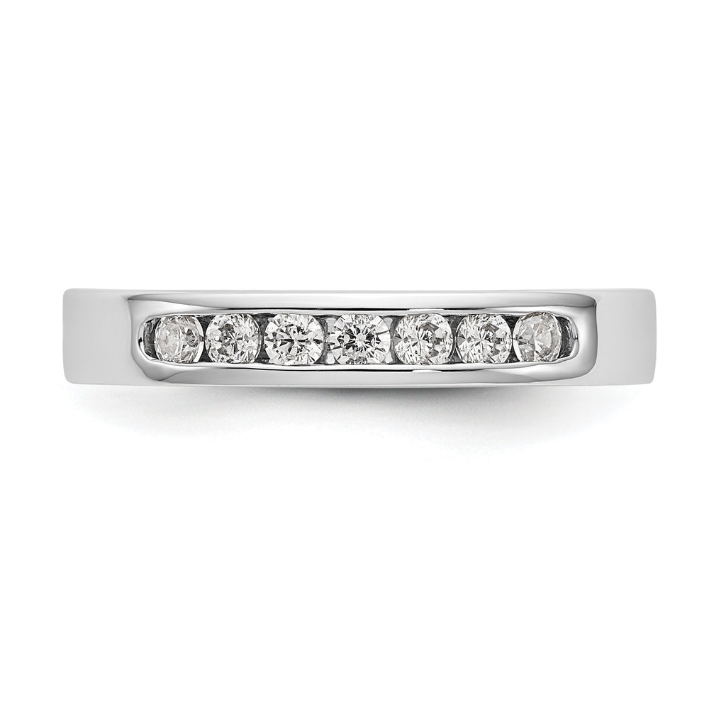 Platinum 7-Stone 1/4 carat Round Diamond Complete Channel Band
