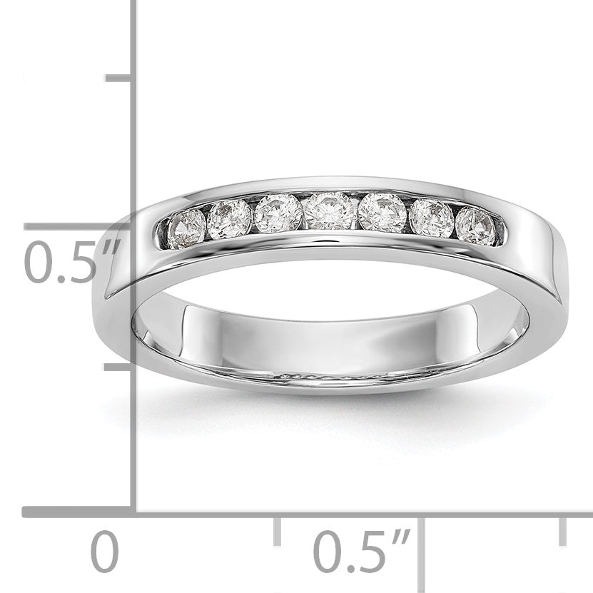 Platinum 7-Stone (Holds 7-2.1mm Round) Channel Band Mounting (No Stone Included)