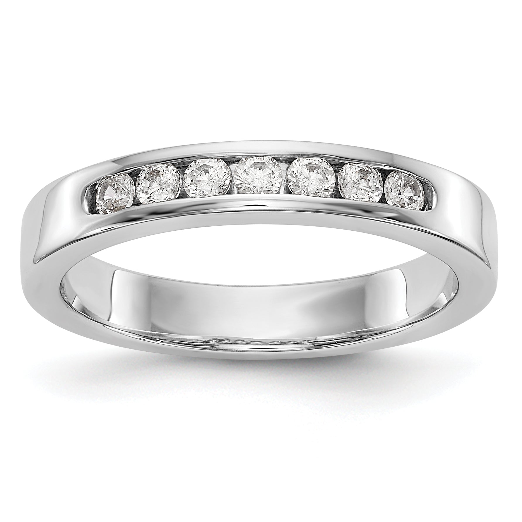 Platinum 7-Stone (Holds 7-2.1mm Round) Channel Band Mounting (No Stone Included)