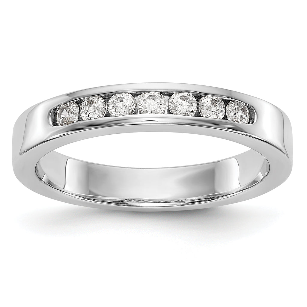 Platinum 7-Stone (Holds 7-2.1mm Round) Channel Band Mounting (No Stone Included)