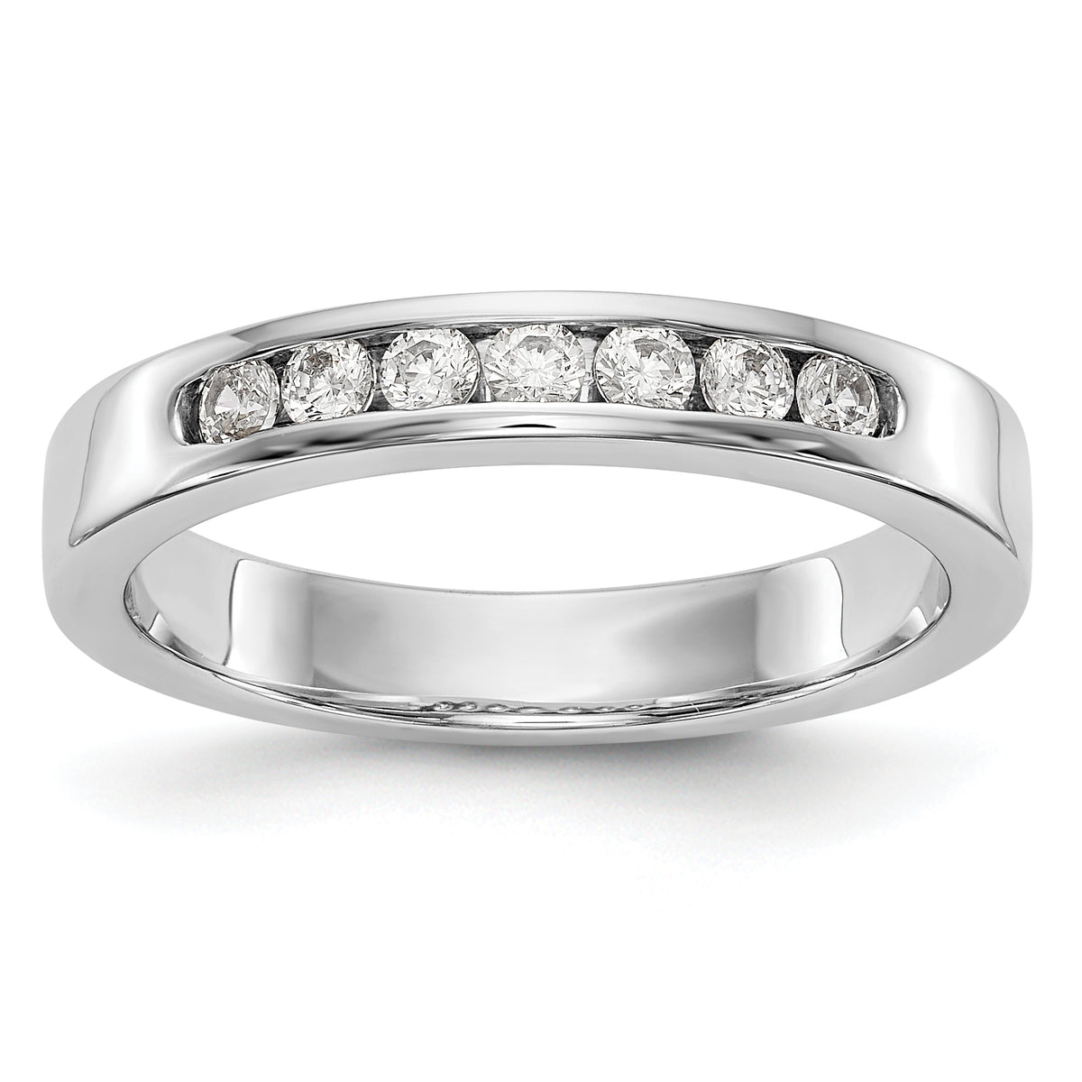 Platinum 7-Stone (Holds 7-2.1mm Round) Channel Band Mounting (No Stone Included)
