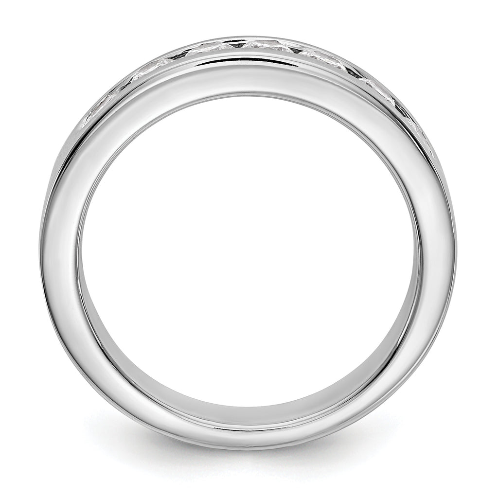 Platinum 7-Stone 3/4 carat Round Diamond Complete Channel Band