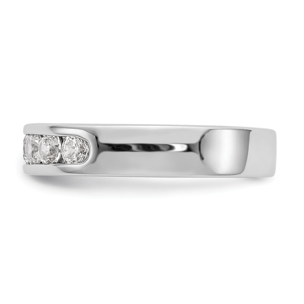 Platinum 7-Stone 3/4 carat Round Diamond Complete Channel Band
