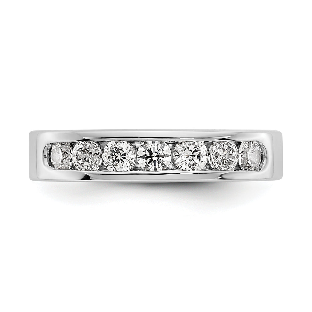 Platinum 7-Stone 3/4 carat Round Diamond Complete Channel Band