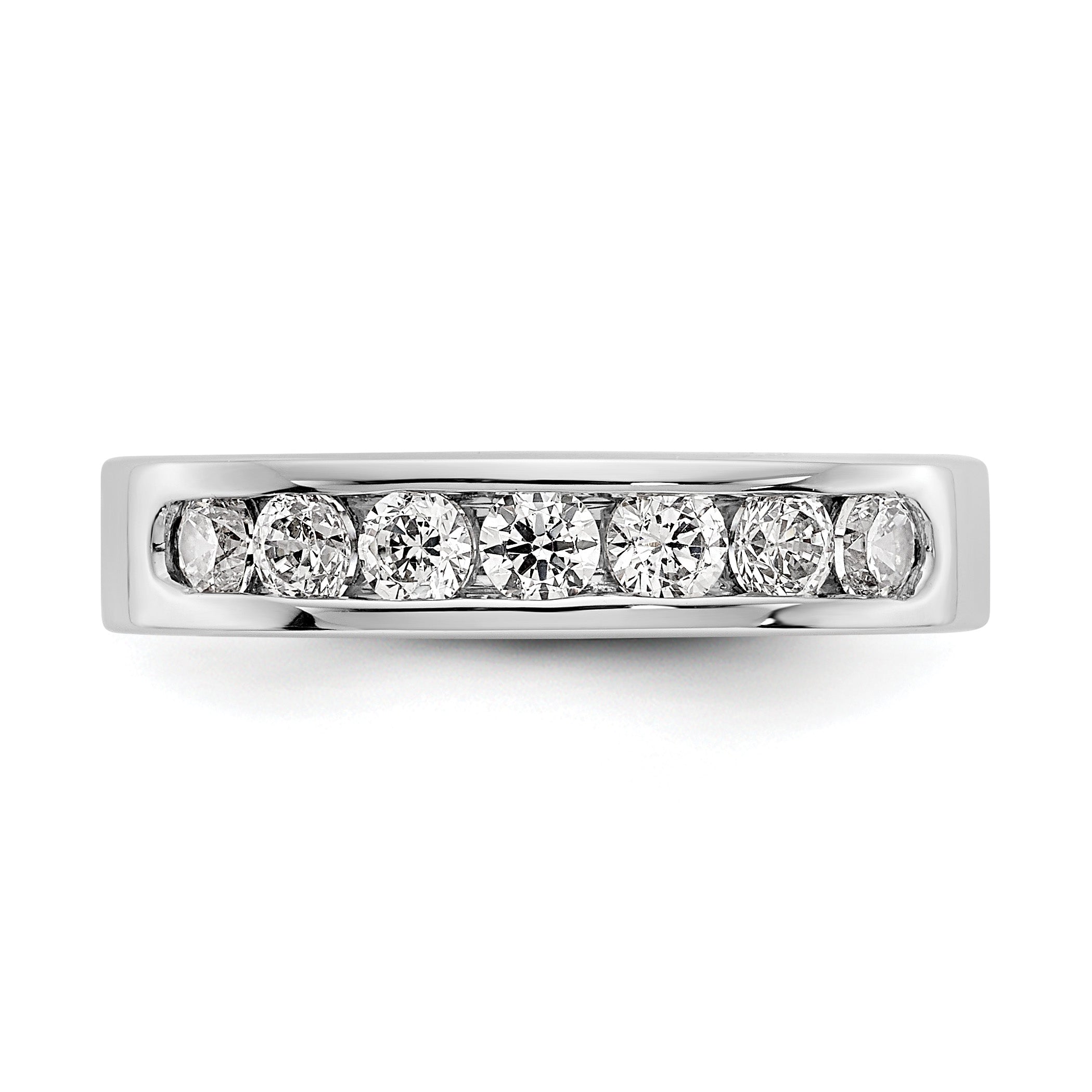 Platinum 7-Stone 3/4 carat Round Diamond Complete Channel Band