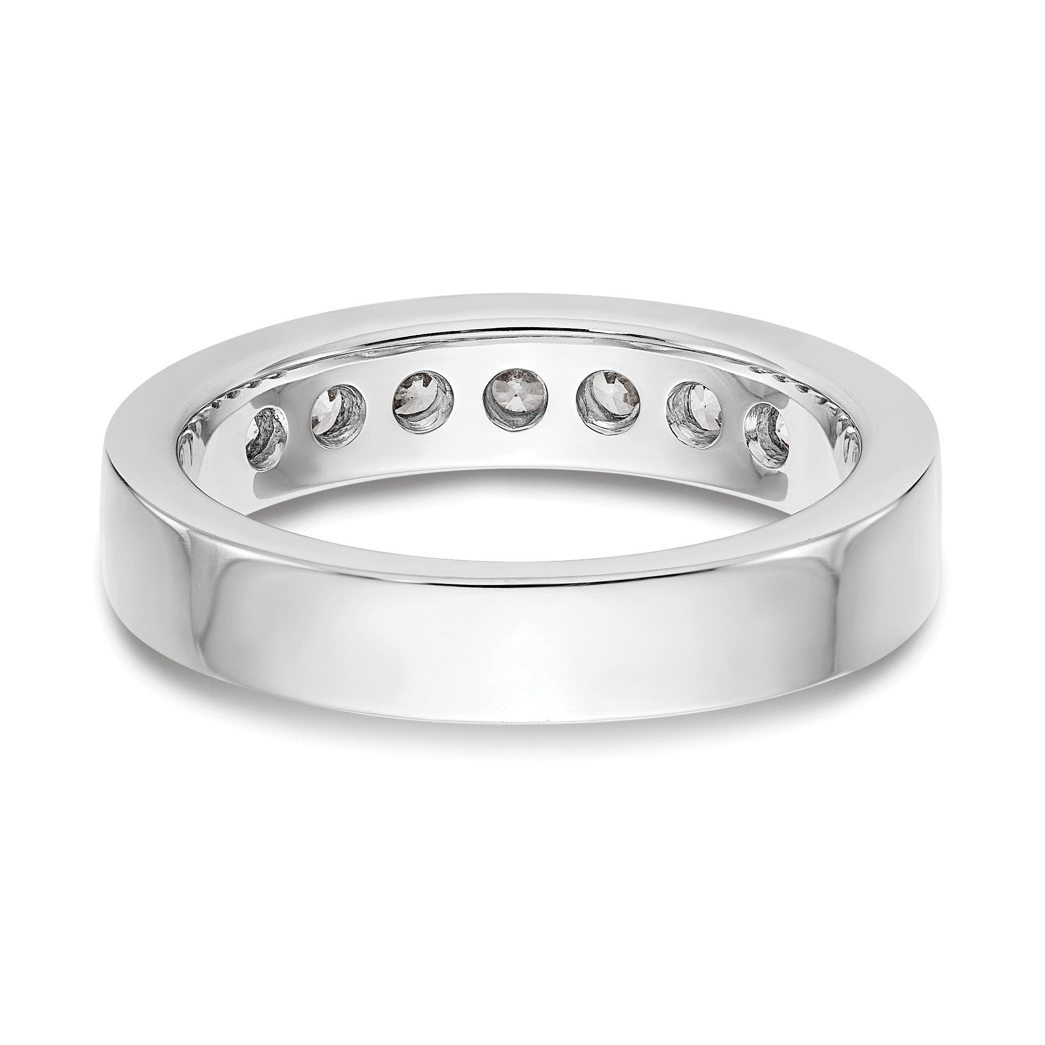 Platinum 7-Stone 3/4 carat Round Diamond Complete Channel Band