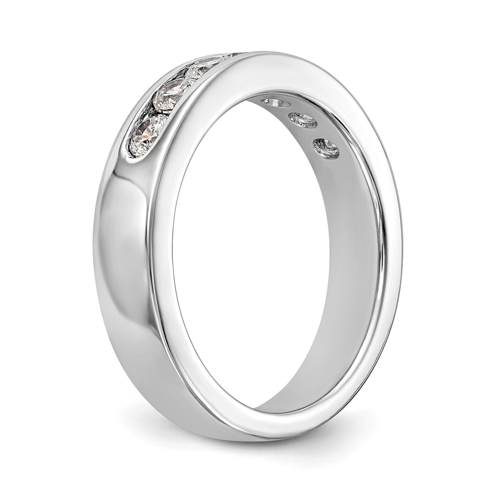 Platinum 7-Stone 3/4 carat Round Diamond Complete Channel Band