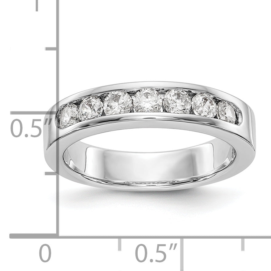 Platinum 7-Stone 3/4 carat Round Diamond Complete Channel Band