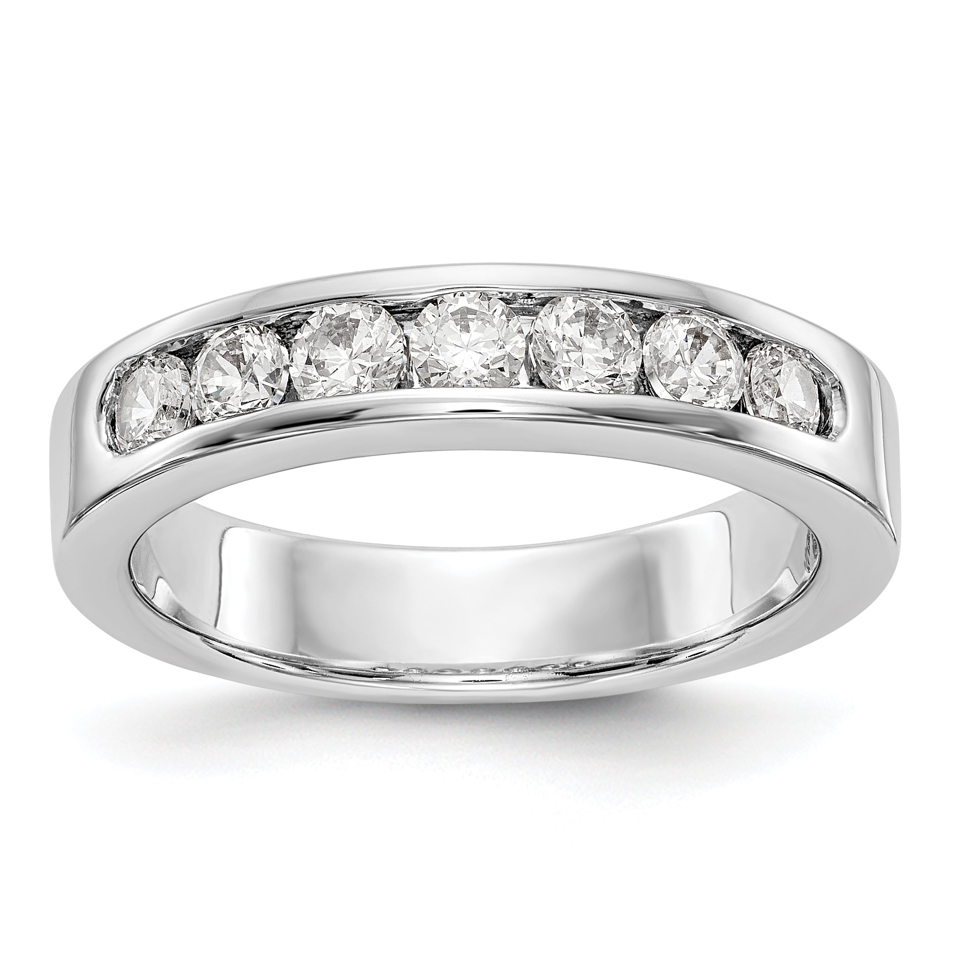 Platinum 7-Stone (Holds 7-2.9mm Round) Channel Band Mounting (No Stone Included)