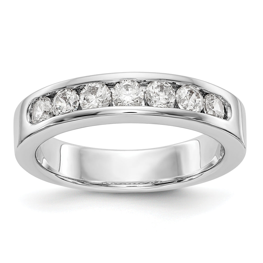 Platinum 7-Stone 3/4 carat Round Diamond Complete Channel Band